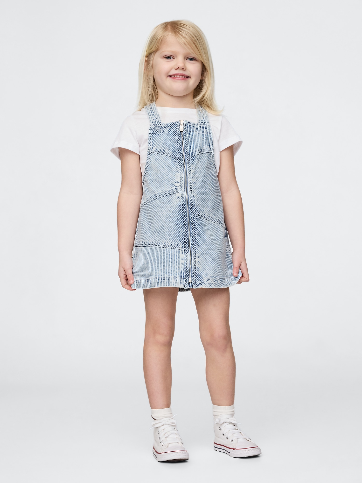 Baby & Toddler Patchwork Striped Denim Skirtall