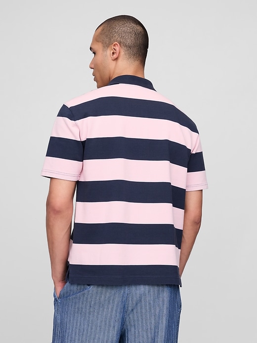 Image number 3 showing, Gap × Malbon Logo Striped Polo Shirt
