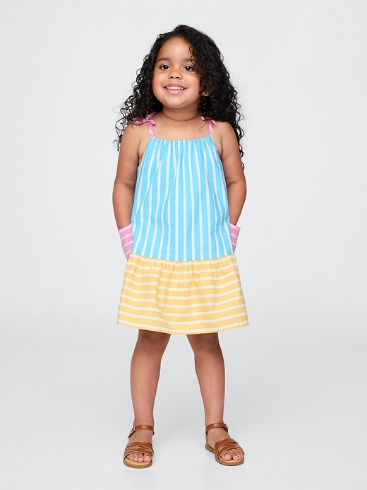 Image number 1 showing, Baby & Toddler Poplin Mixed Stripe Dress