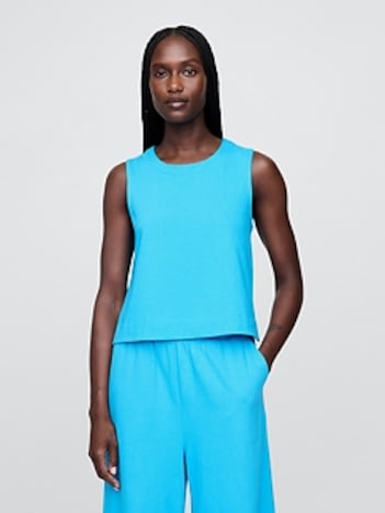 UltraSoft Denim Shell Tank Top