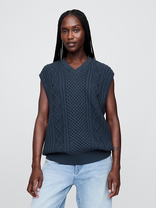 Image number 7 showing, Gap × Malbon Cable-Knit Sweater Vest