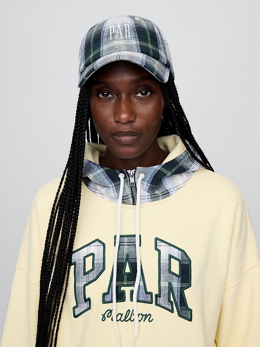 Image number 3 showing, Gap × Malbon Linen-Cotton Logo Plaid Baseball Hat