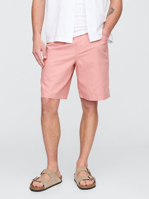 Image number 2 showing, 9" Linen-Cotton Easy Shorts