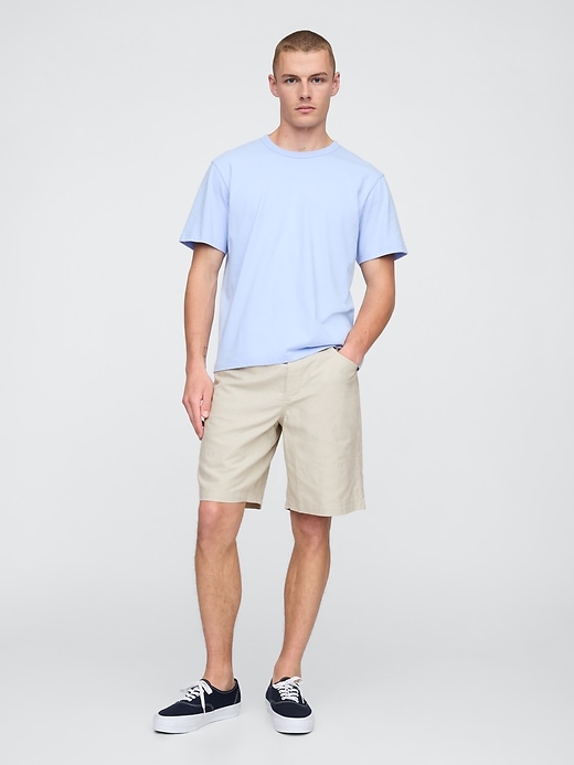 Image number 1 showing, 9" Linen-Cotton Easy Shorts