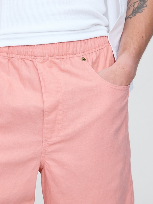 Image number 5 showing, 9" Linen-Cotton Easy Shorts