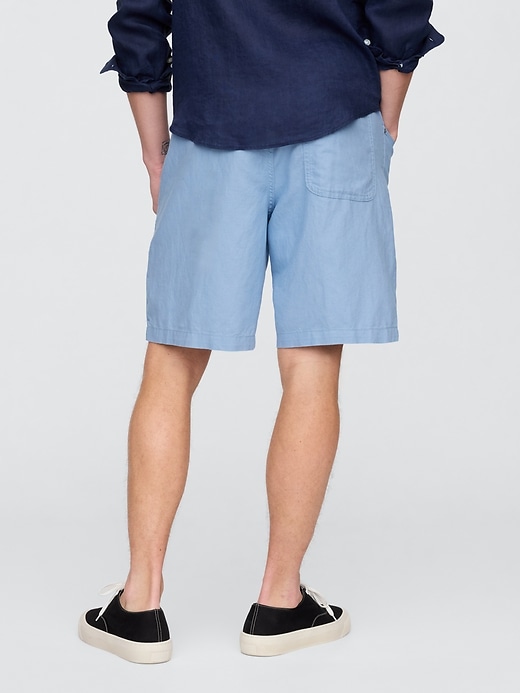 Image number 4 showing, 9" Linen-Cotton Easy Shorts