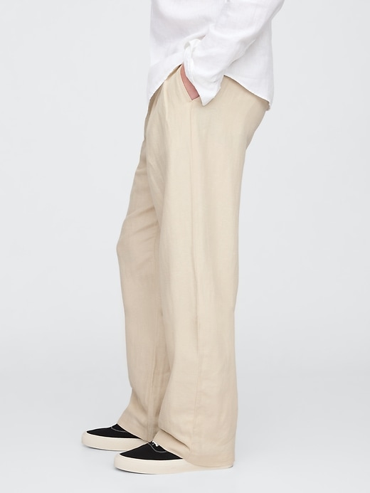 Image number 3 showing, Linen-Cotton '90s Loose Pleated Khakis