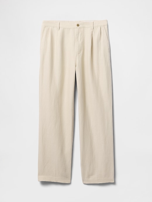 Image number 6 showing, Linen-Cotton '90s Loose Pleated Khakis