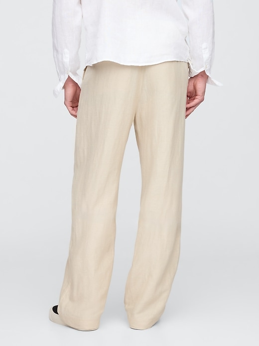 Image number 4 showing, Linen-Cotton '90s Loose Pleated Khakis
