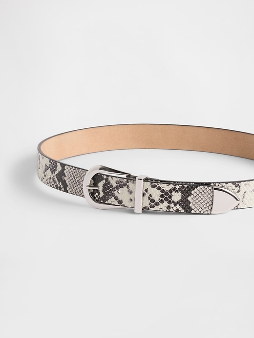 Image number 2 showing, Leather Snake Print Belt