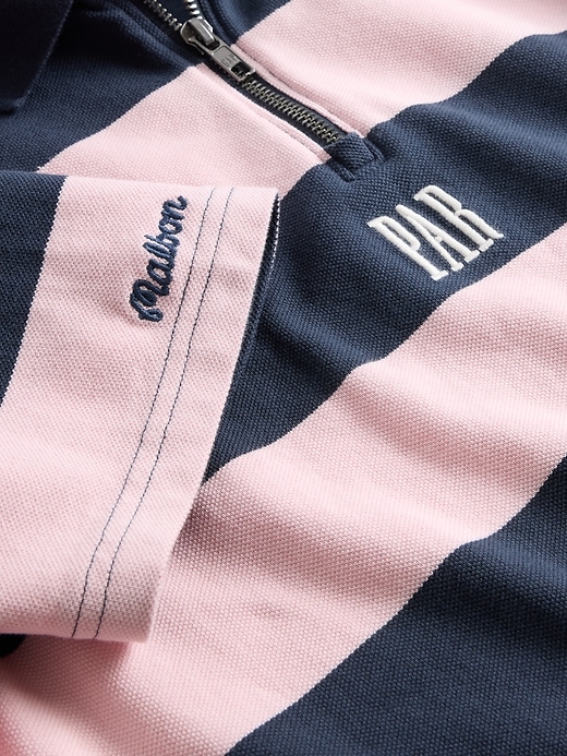 Image number 4 showing, Gap × Malbon Logo Striped Polo Shirt