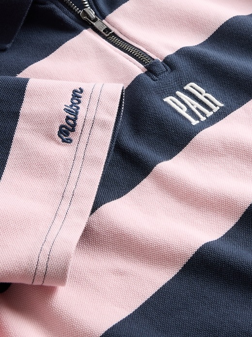 Gap × Malbon Logo Striped Polo Shirt