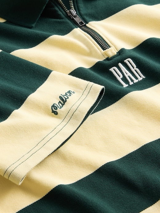 Image number 4 showing, Gap × Malbon Logo Striped Polo Shirt