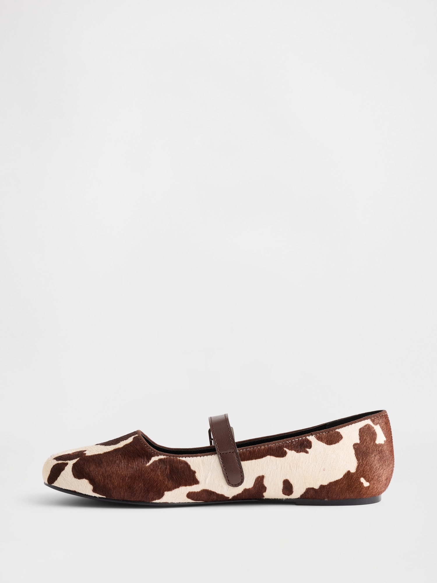 Женские балетки Gap Cow Print Calf Hair Ballet Flats, цвет: С принтом — фото 5