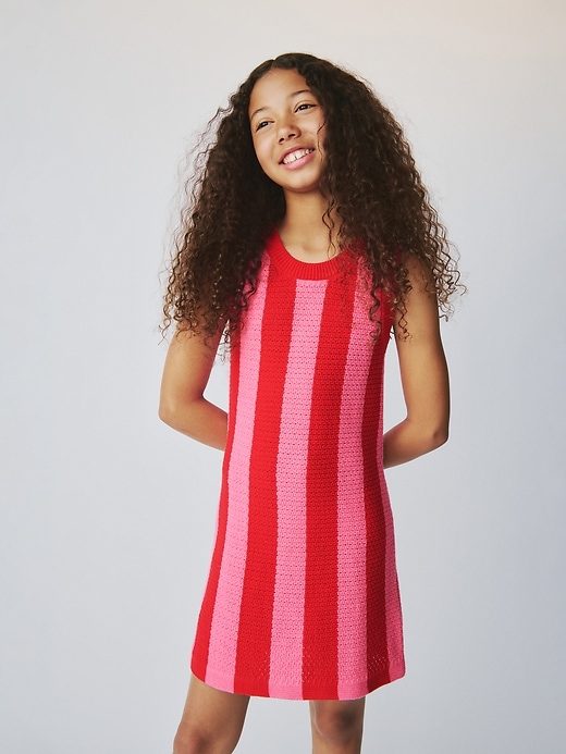 Image number 5 showing, Kids Crochet Stripe Dress
