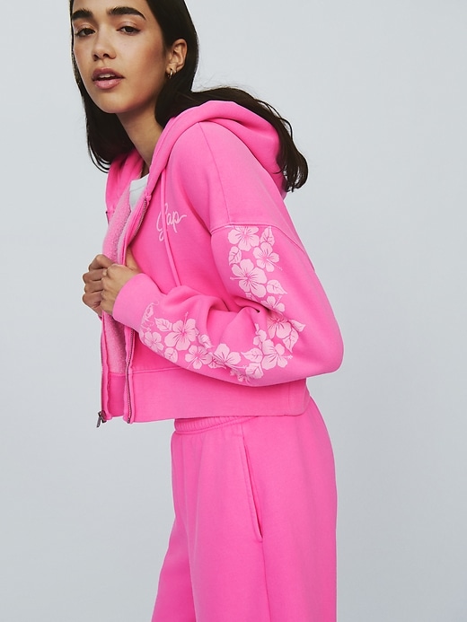 Image number 5 showing, Lilo & Stitch Adult VintageSoft Cropped Zip Hoodie