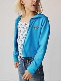 Lilo & Stitch Kids French Terry Crop Zip Hoodie