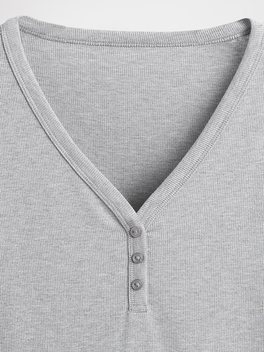 Image number 5 showing, Mini Rib Henley PJ Top