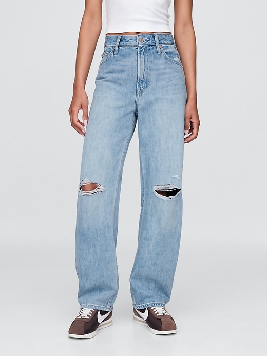 Image number 2 showing, Curvy High Rise Barrel Jeans