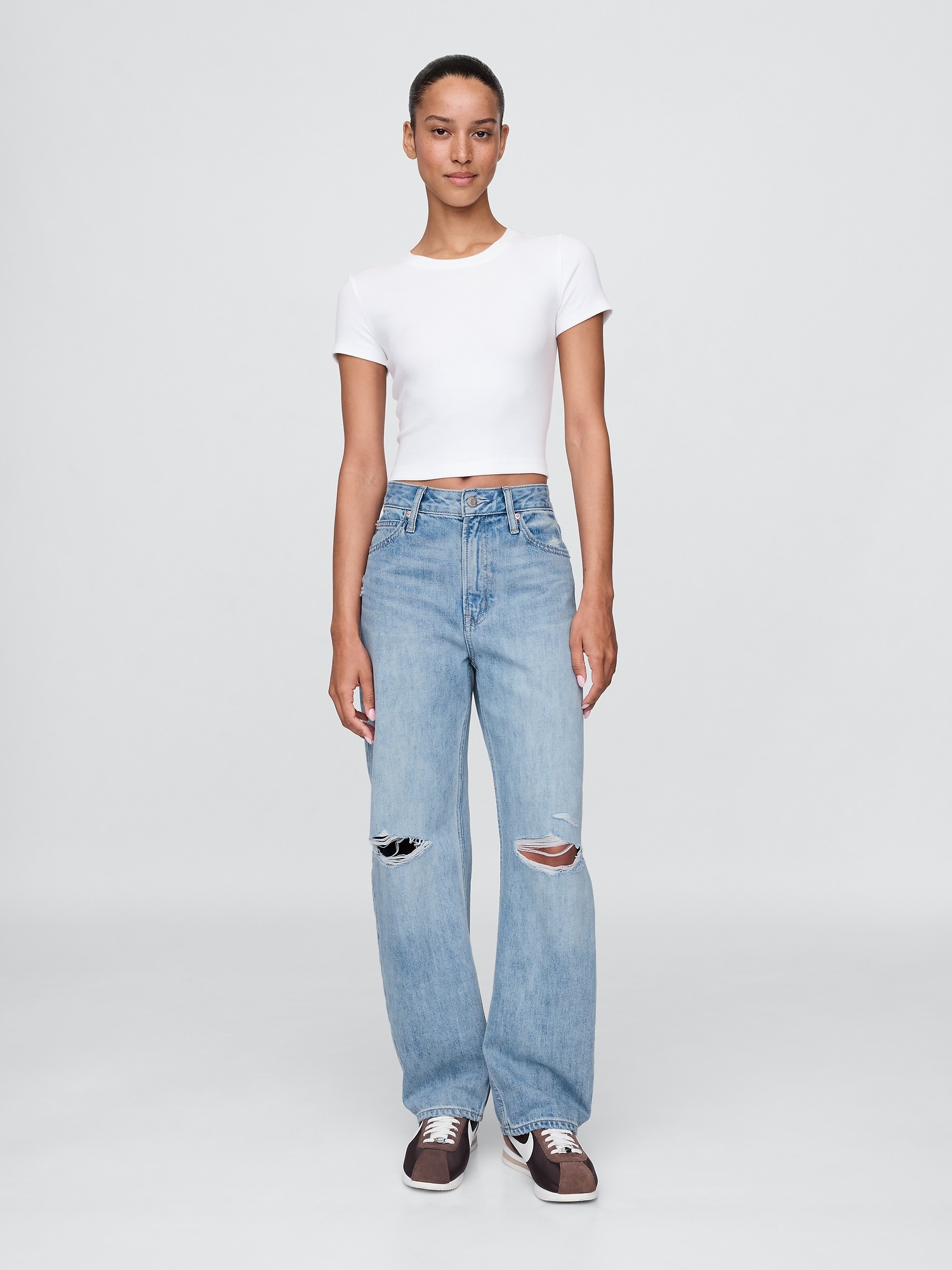 Curvy High Rise Barrel Jeans