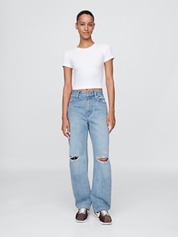 Curvy High Rise Barrel Jeans
