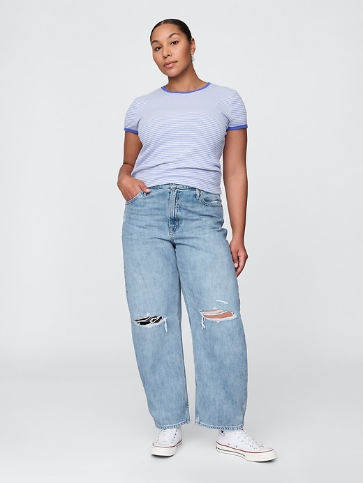 Image number 5 showing, Curvy High Rise Barrel Jeans