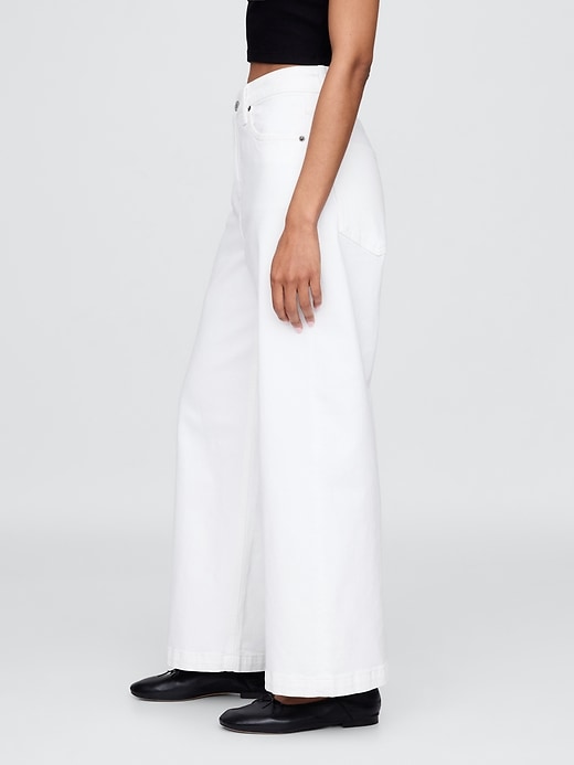 Image number 3 showing, Curvy High Rise Stride Wide-Leg Ankle Jeans