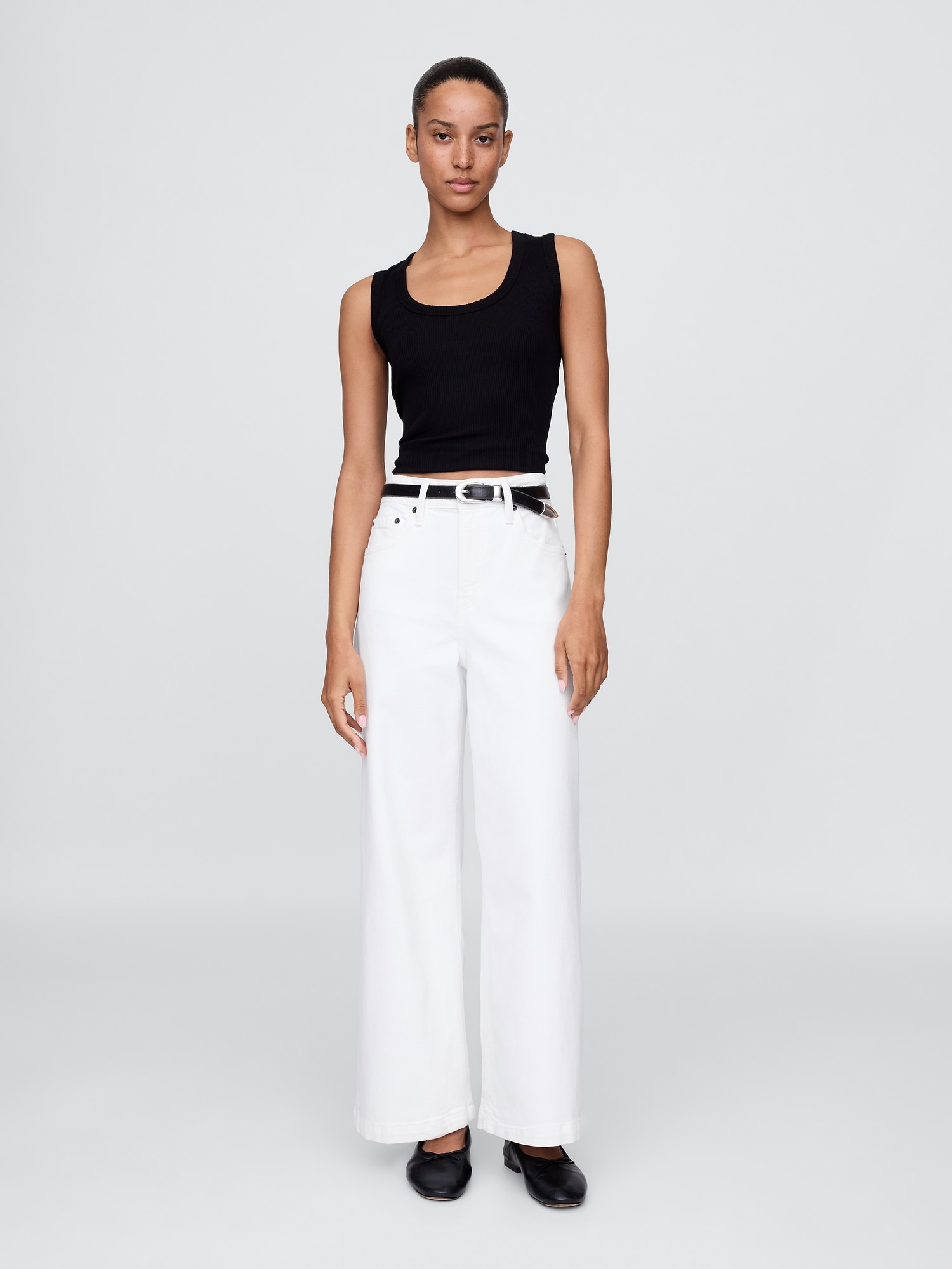 Curvy High Rise Stride Wide-Leg Ankle Jeans