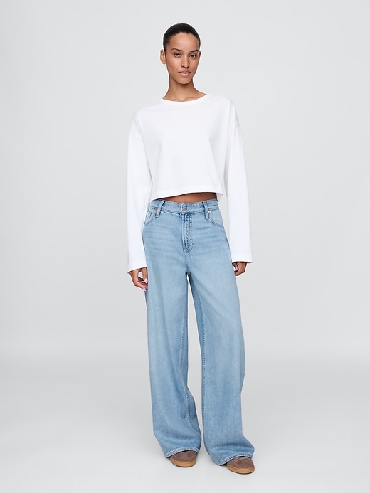 Image number 1 showing, Curvy Mid Rise UltraSoft Baggy Jeans