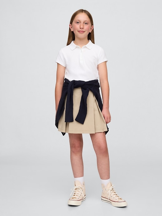 Image number 1 showing, Kids Uniform Pleated Khaki Easy Skort