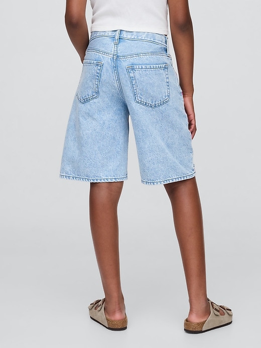 Image number 3 showing, Lilo & Stitch Kids Embroidered Longline Denim Shorts