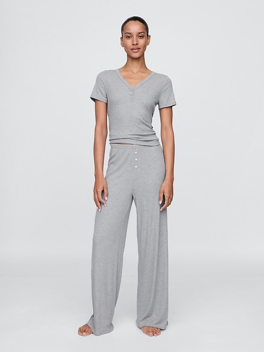 Image number 2 showing, Mini Rib Henley PJ Top