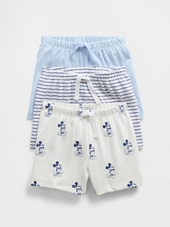 Gap × Disney Baby Organic Cotton Pull-On Shorts (3-Pack)