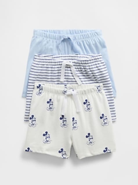 Gap × Disney Baby Organic Cotton Pull-On Shorts (3-Pack)