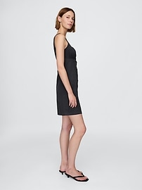 Shirred Button-Front Dress