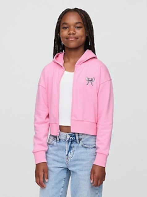 Lilo & Stitch Kids French Terry Cropped Zip Hoodie