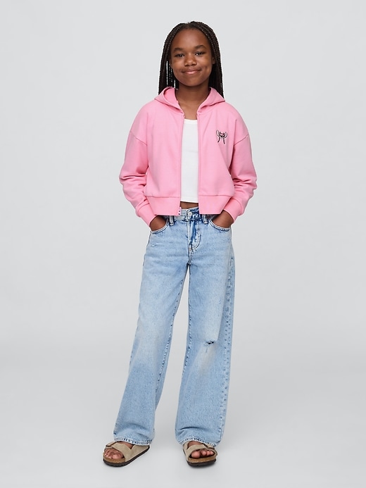 Image number 4 showing, Lilo & Stitch Kids French Terry Cropped Zip Hoodie