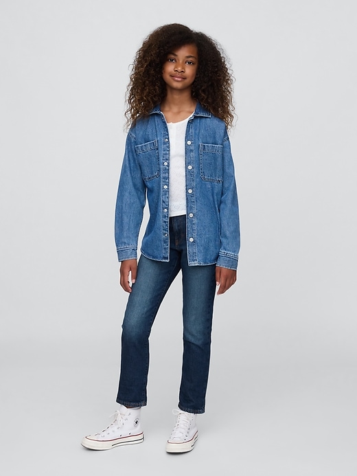 Image number 1 showing, Kids Mid Rise Girlfriend Jeans