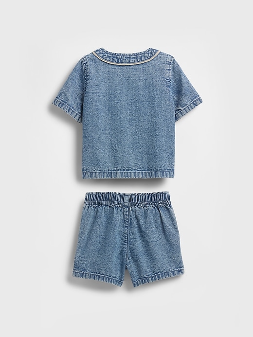 Image number 2 showing, Baby Denim Jersey Outfit Set