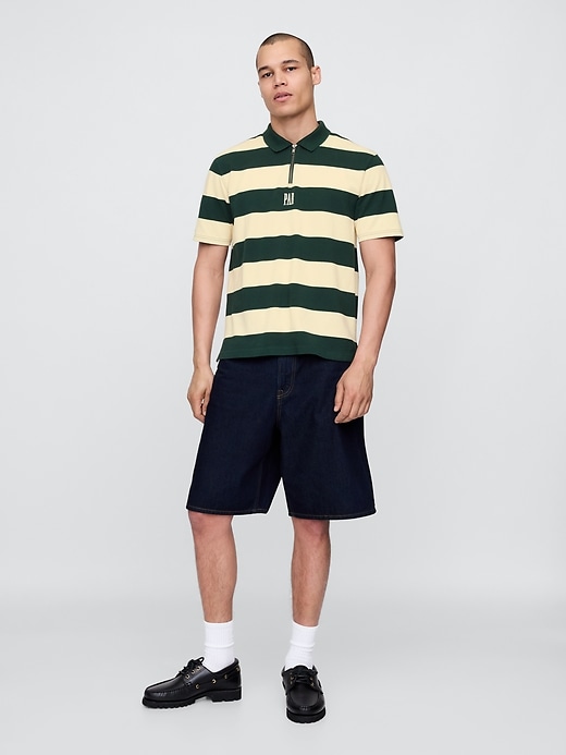 Image number 2 showing, Gap × Malbon Logo Striped Polo Shirt