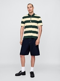 Gap × Malbon Logo Striped Polo Shirt