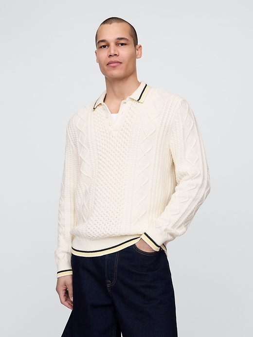 Image number 1 showing, Gap × Malbon Cable-Knit Sweater