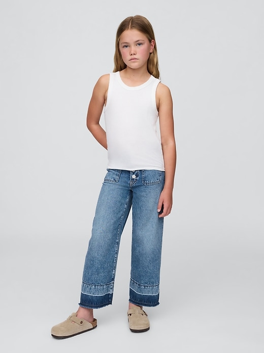 Image number 1 showing, Kids High Rise Stride Wide-Leg Ankle Jeans