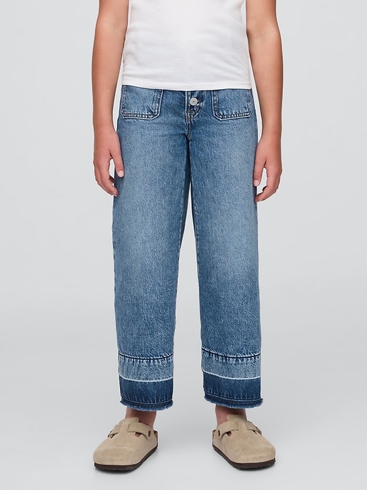 Image number 3 showing, Kids High Rise Stride Wide-Leg Ankle Jeans