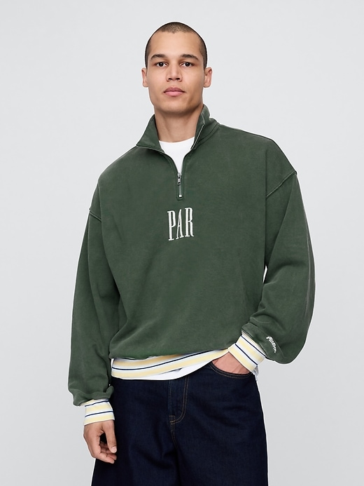 Image number 1 showing, Gap × Malbon Heavyweight Logo Quarter-Zip Pullover