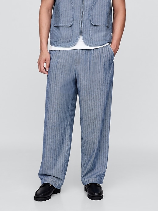 Image number 2 showing, Gap × Malbon Herringbone Pleated Baggy Pants