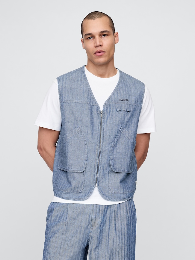 Gap × Malbon Herringbone Utility Vest