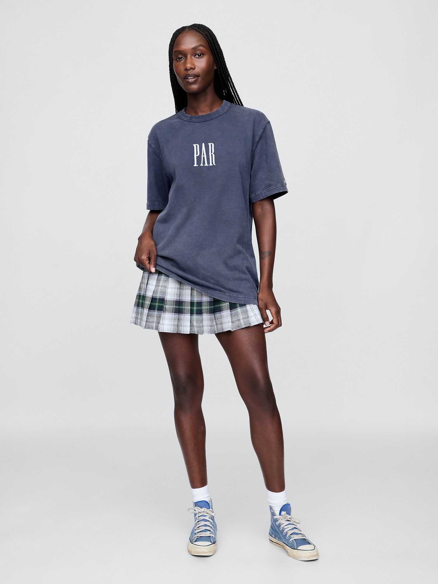 Женские юбки Gap × Malbon Linen-Cotton Plaid Pleated Mini Skort