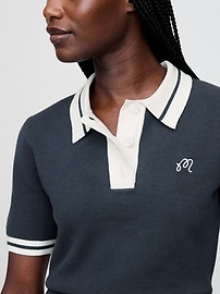 Gap × Malbon Crop Polo Sweater