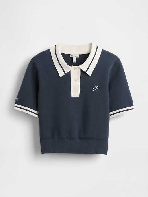 Image number 6 showing, Gap × Malbon Crop Polo Sweater